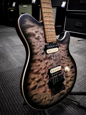 Ernie Ball Music Man - Axis Electric Guitar - Charcoal Cloud Quilt 4